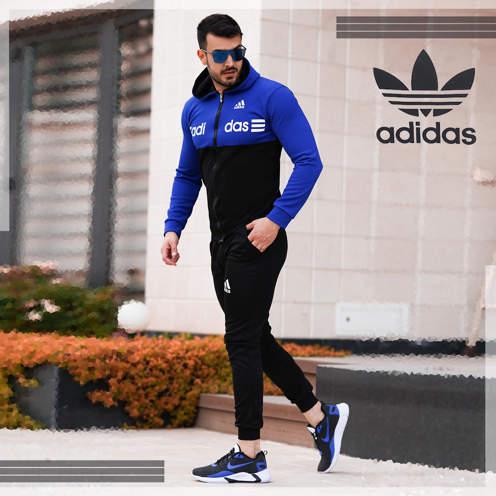 ست سویشرت و شلوار adidas مدل Himan (آبی)