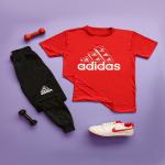 ست تیشرت وشلوار adidas مدل berkan (قرمز)